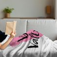 thumbnail image 3 of Valentines Day Soft Flannel Fleece Throw Blanket, Be My Valentine Words with Romantic Cartoon Like Heart Love Image, Cozy Plush for Indoor and Outdoor Use, 70" x 90", Pink and Black, by Ambesonne, 3 of 5
