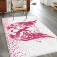 thumbnail image 2 of 4'x6' Area Rugs, Pink Ribbon Indoor Outdoor Area Rug for Living Room Bedroom, Wings Romantic Love Heart Flowers Vintage Washable Bathroom Rugs Kitchen Floor Carpet Mats Home Decor Aesthetic, 2 of 8