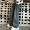 thumbnail image 4 of hengsof Heart Applique Stretch Denim Jeans for Girls Straight Leg Wide Leg Pants Casual Comfort Trousers with Pocket Details Size 4-15 Years, 4 of 8