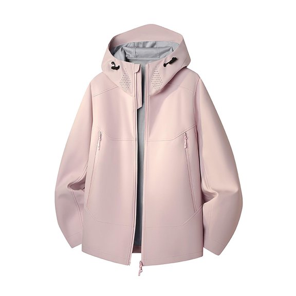 Kezqiaxn Mens Rain Jackets Waterproof with Hood Outdoor Long Sleeve Work Zip Up Pockets Jacket Plus Size Fashion