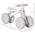 thumbnail image 6 of Qaba Toddler Ride On Mini Kids Starter Girls Balance Bike Toy 1-3 Years, Pink, 6 of 8