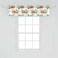 thumbnail image 2 of Ambesonne Floral Window Valance, Detailed Flower Sketches, 42" x 12", White Orange Olive Green, 2 of 3