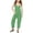 Green, variant on VOUZZA Girls Suspender Jumpsuit Fashion Casual Solid Color V-Neck Loose Fit Strap Long Wide Leg Romper Pants with Pockets