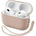 thumbnail image 1 of Yanonmyfd Funda Silicona para AirPods Pro 2 (2022/2023), Estuche de Silicona Líquida para AirPods Pro 2.ª con Cordón, LED Frontal Visible y Compatible con USB-L/USB-C - Negro,Beige Arena Claro, 1 of 27