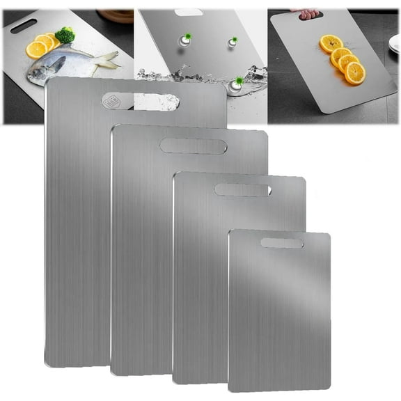 Titanium Cutting Board, 100% Pure Titanium Cutting Board, Stainless Non Stick Chopping Board, Countertop Non Slip, Perfect for Various Cooking Tasks