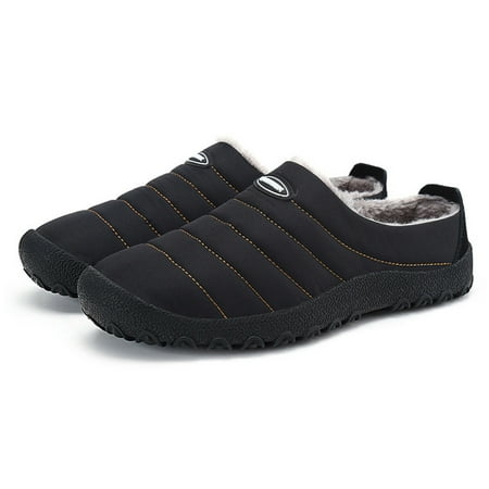 Mens Warm Waterproof Cozy Casual Shoes Winter Indoor Slippers Walking Running (Best Waterproof Running Shoes)