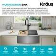 thumbnail image 3 of KRAUS Kore 27" Farmhouse Workstation 16 Gauge Single Bowl Stainless Steel Kitchen Sink with Accessories, 3 of 7
