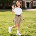 thumbnail image 5 of FRSASU Uniform Skirt for Girls High Waist Mini Preppy Pleated Skirts with Shorts Graduation Back to School Skort Khaki, 5 of 8