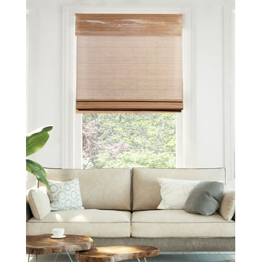 Chicology 39"W x 64"H Acorn Cordless Bamboo Shades, Natural Woven Wood, Light Filtering, Safe for Kids & Pets
