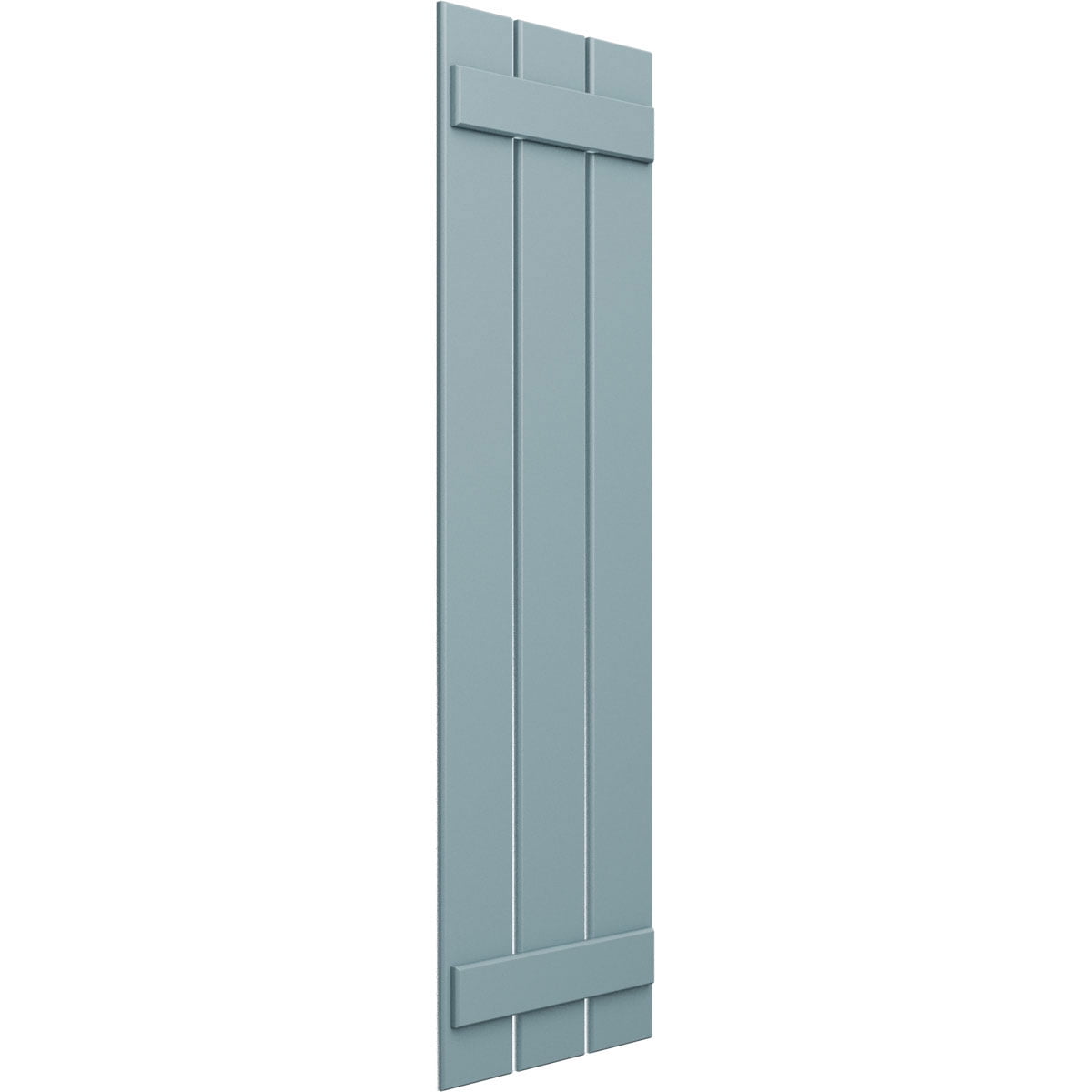 Ekena Millwork 17 1/8"W x 31"H True Fit PVC Three Board Spaced Board-n-Batten Shutters, Peaceful Blue (Per Pair - Hardware Not Included)