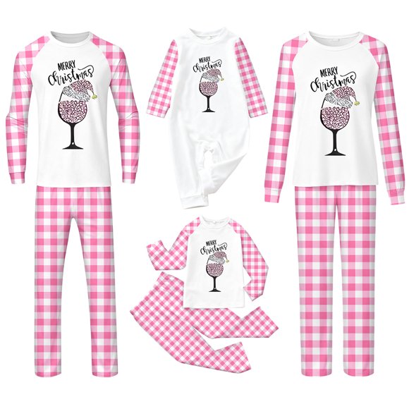 Gaexia Pyjamas de Noël pour la Famille Ensemble Pyjamas pour Femmes, Hommes, Enfants et Bébé Ensembles de Vêtements de Nuit des Fêtes