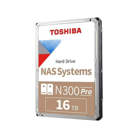 Toshiba N300 Pro 16TB NAS 3.5-Inch Internal Hard Drive - CMR SATA 6 Gb/s 7200 RPM 512 MB Cache - HDWG51GUZSVB