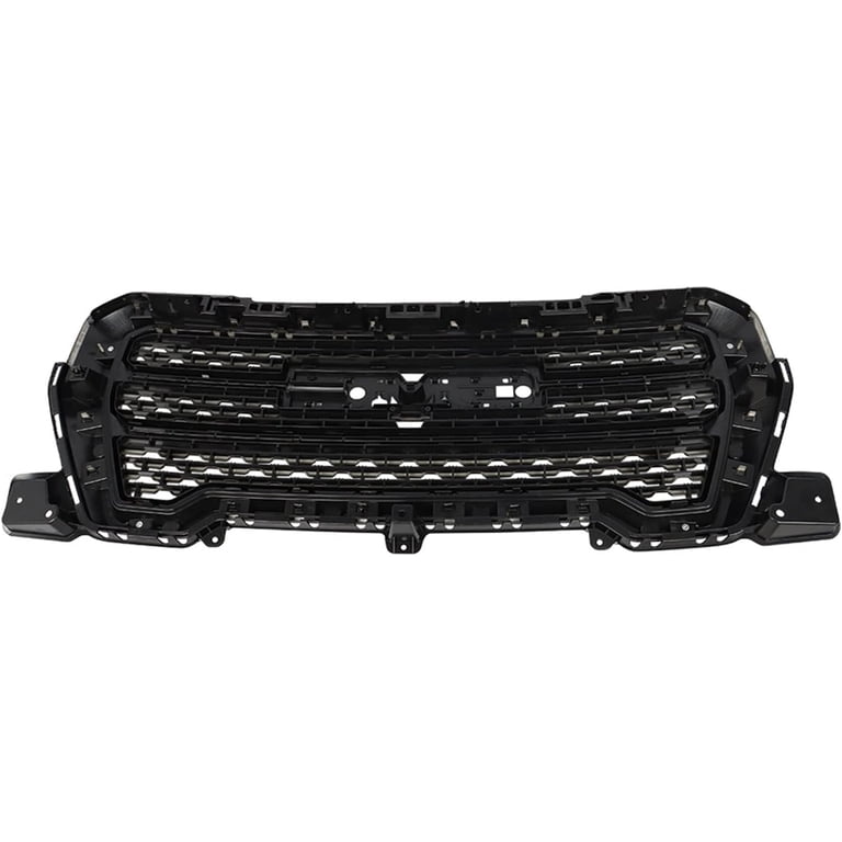 IKON MOTORSPORTS Gloss Black Front Grille For 2019-2021 GMC Sierra 1500 – Hood Insert Replacement (HG-GSIE19-GBK)