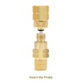 thumbnail image 2 of Adaptador de manómetro Roastove Brass 1/4 NPT hembra con funda de acero inoxidable, 2 of 6