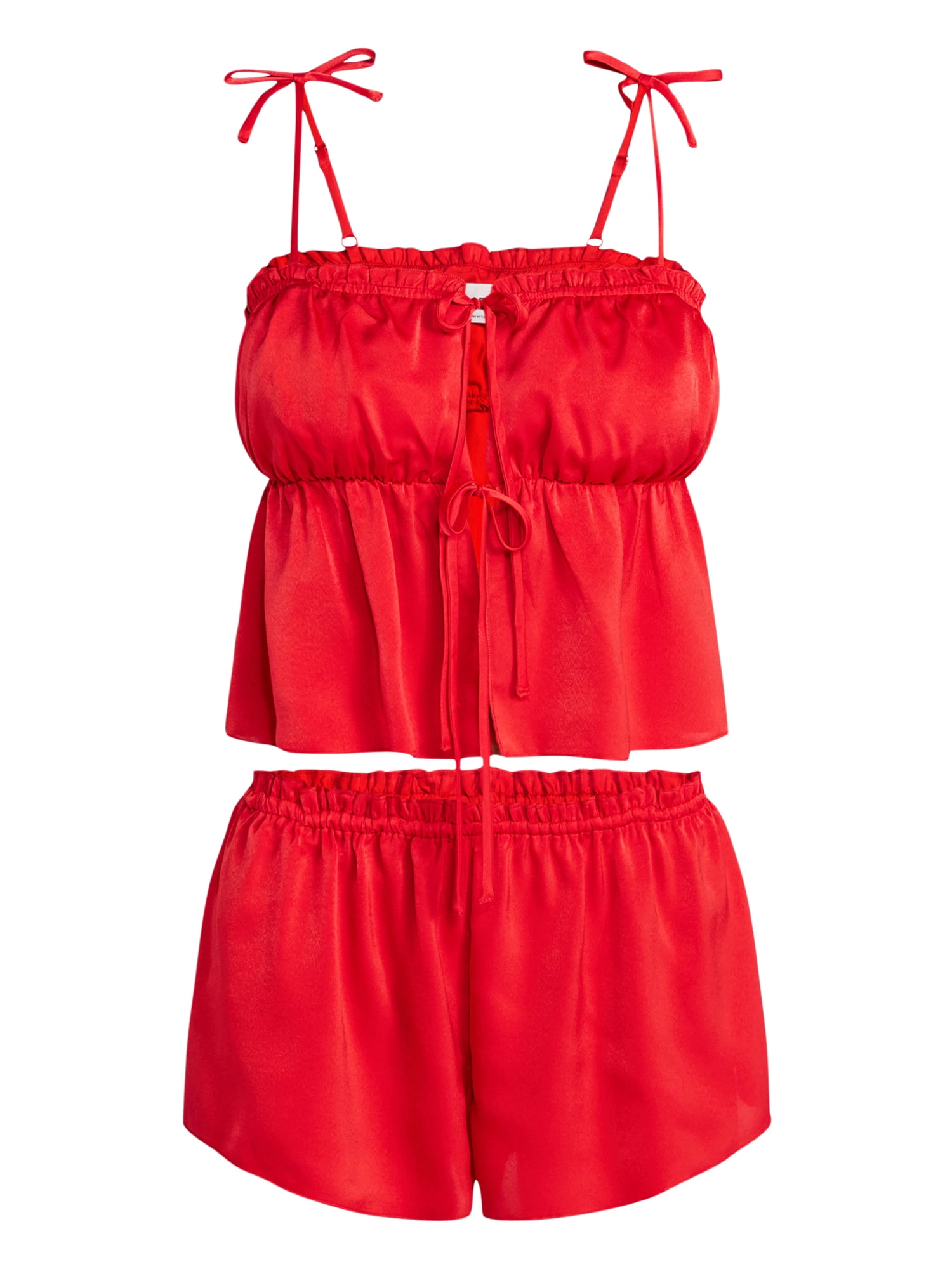 No Boundaries Sleepwear Satin Cami and Shorts Set, 2-Piece, Women's XS-XXL