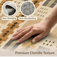 thumbnail image 6 of ODIKA 6'x9' Beige Ochre Geometric Tufted Contemporary Washable Area Rug Modern Grid Block Motif With Diamond Accents Striped Abstract Non-Slip, Easy Care, for Family Room, Living Mater Bedroom, 6 of 7