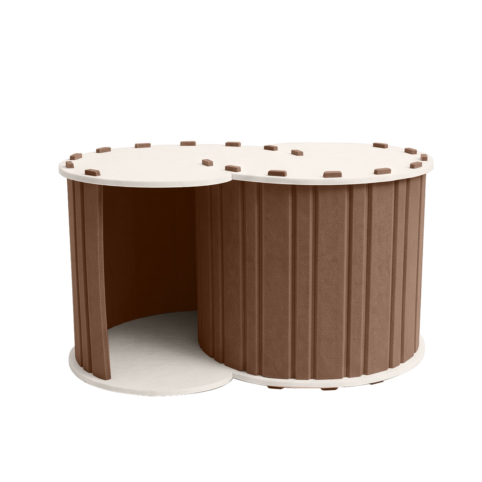 Cat Tunnel Bed Pet House, Multi‑Functional Security Senses Cat Tunnel, Educational Interactive Toy for Playing & Resting, Foldable Pet Hideaway Tunnel for Small Animals, Dark Brown 58*40*30cm