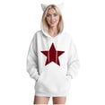 thumbnail image 2 of AGWOLF Star Graphic Hoodies foer Women Oversized Cat Ears Hooded Sweatshirts Cute Long Sleeve Drawstring Pullover Tops Preppy Shirts, 2 of 4