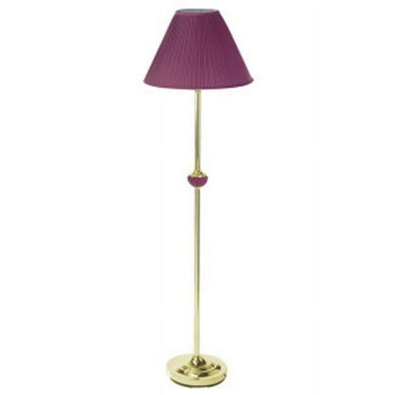 60 H in. Burgundy Ceramic&Brass Floor Lamp