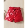 thumbnail image 6 of Biezeib Baby Girls Summer 2 Piece Outfit Fur Sleeveless Camisole Tops and Elastic PU Shorts Fashion Cute Clothes, 6 of 6