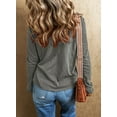 thumbnail image 4 of Chase Secret Womens Blouse Casual Long Sleeve V Neck Tops Basic Cotton Lightweight Shirts, 4 of 6