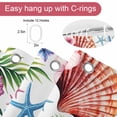 thumbnail image 5 of Summer Tropical Shower Curtains for Bathroom, Flowers Shells Starfish White Background Washable Fabric Shower Curtain with Hooks Waterproof Bathroom Decor Sets, 72 x 96 Inches, 5 of 9