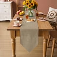 thumbnail image 5 of Table Runners 72 Inches Long, Brown Farmhouse Cotton Linen Kitchen Dining Coffee Table Runner for Party Home Decor, Vintage Country Monochrome Textured Tabletop Dresser Scarves Runner 16x72 Inch, 5 of 9
