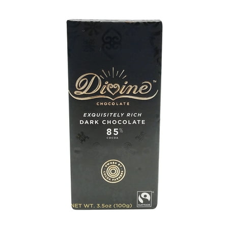 Divine Dark Chocolate - Divine Chocolate 85% Dark Chocolate Bar, 3.5 oz