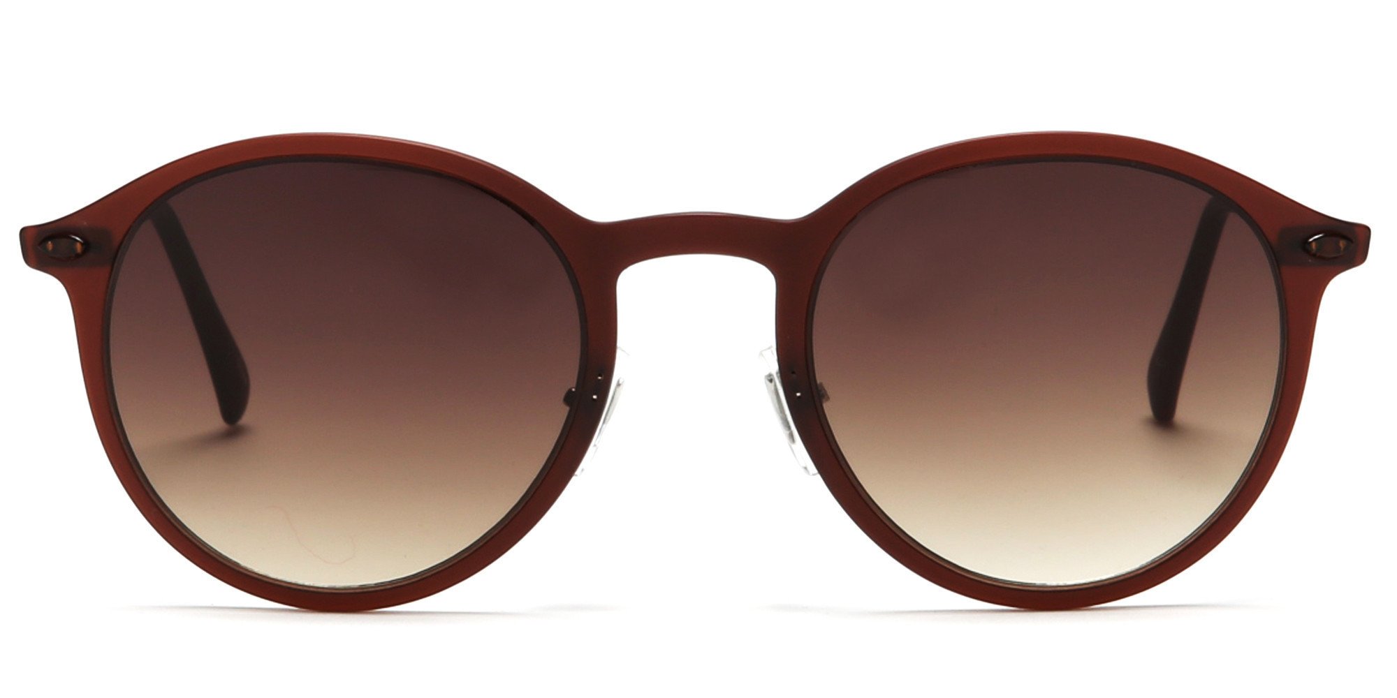 Round Liz-LA Designer Fashion Sunglasses TR90 Frame Red Brown - Red - image 2 of 4