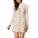thumbnail image 1 of Vestido de tirantes para mujer INSPIRE CHIC, con escote redondo, tipo pinafore, en pana, vestido casual, talla XS, color beige, 1 of 6
