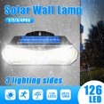 thumbnail image 4 of LITOM 126LEDs Solar Wall Light Human Body Sensor IP65 Waterproof with 3 Modes Bright Wireless Solar Wall Lamp For Outdoor Use, 4 of 10