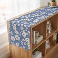 thumbnail image 6 of Table Runners 70 Inches Long Dress Scarves, Watercolor Floral Farmhouse Coffee/Dining/Kitchen Table Decor, Holiday Table Runner, Spring Flower Leaves Botanical Blue 13x70 Inch, 6 of 9
