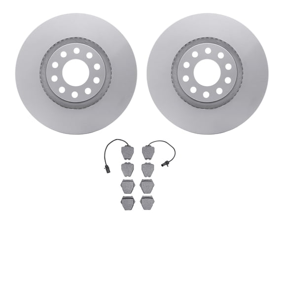 Dynamic Friction Company Front Geospec Brake Rotors with 5000 Euro Ceramic Brake Pads 4602-74014