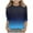 Blue, variant on Wancir Tops for Teen Girls Gradient Color Crewneck 3/4 Sleeves Shirts Soft Comfy Loose Fit Basic Tee for Girls 5-12 Years