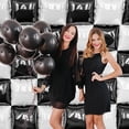 thumbnail image 7 of LQQBOX Black and White Double Sided Square Foil Balloons Wall,19 Inches Chrome Foil Balloons Tunnel Arch Kit for Bachelorette, Anniversary, Wedding, Birthday Party Background Decoration, 7 of 7