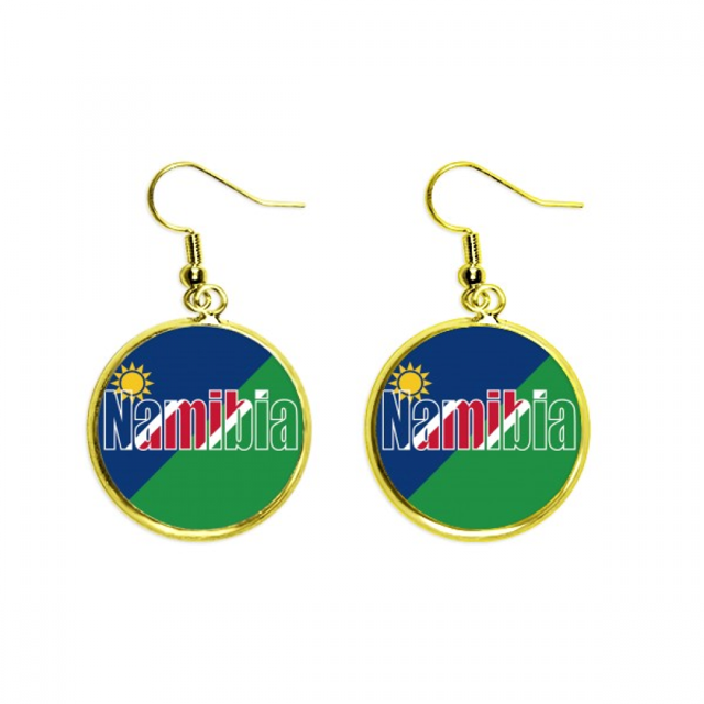 Namibia bandera del pais nombre Ear Dangle Golden Drop Earring Jewelry Mujer Unbranded M
