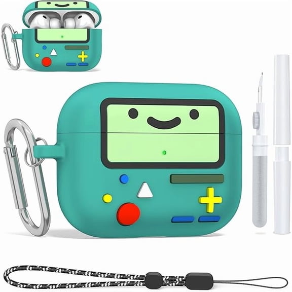 mjw001 Cute Cover for AirPods Pro 3 Case (2025) - Funny Kawaii 3D Cartoon Design - Shockproof Protection Silicone Case for AirPods Pro 3rd Generation Accessories with Carabiner & Cleaner Kit (Green)