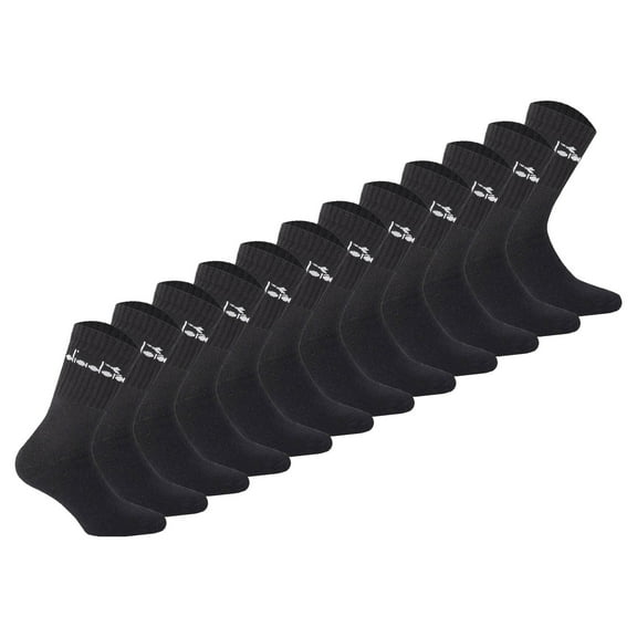 Diadora Unisex Tennis Socks - 12 Pack, Logo Black 39-42