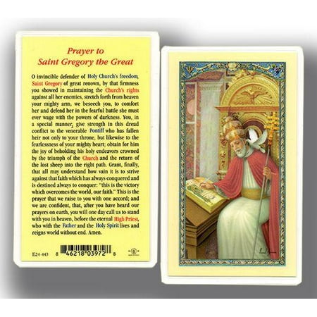 

Saint Gregory the Great Laminated Catholic Prayer Holy Card with Prayer on Back Pack of 25