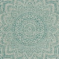 thumbnail image 6 of SAFAVIEH Courtyard Josiah Floral Medallion Indoor/Outdoor Area Rug, 6'7" x 6'7" Square, Light Grey/Aqua, 6 of 7