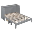 thumbnail image 4 of Full Size Solid and Stable Murphy Bed with Large Drawers (Gray), 4 of 15