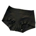 thumbnail image 2 of LYEAA Ladies Underwear Panties Cotton Mid Waisted Cool Briefs Breathable Comfort Solid Daily Full Fashionable Women's Underpants Black L, 2 of 3