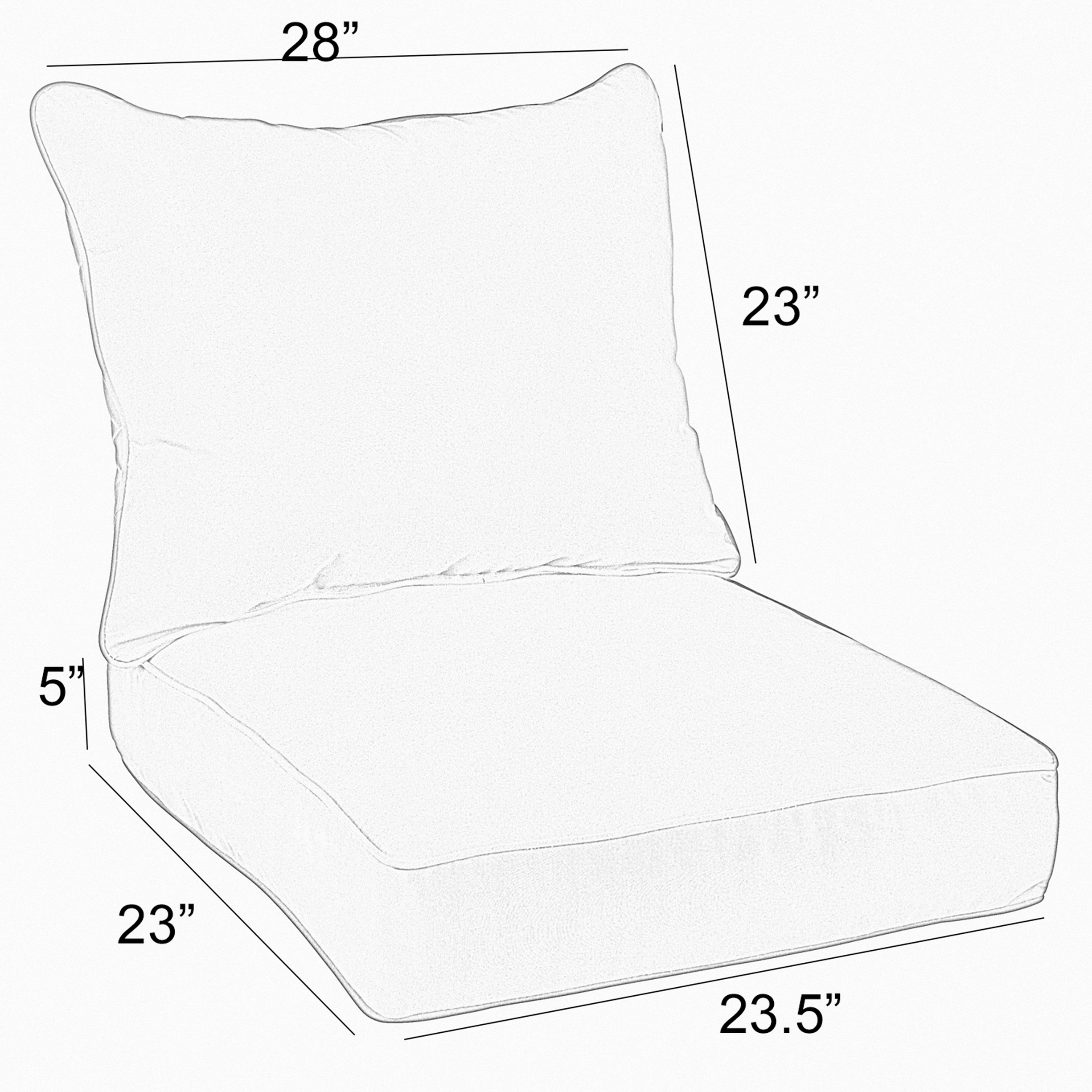 Blue Multi Floral Indoor/Outdoor Deep Seating Pillow and Cushion Set, Corded