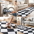 thumbnail image 3 of ICEANT 3'x8' Rectangle Runner Rugs, Geometric Style Non Slip Washable Low Pile Carpet, Area Rug for Hallway Entryway Bathroom Bedroom Kitchen, Black, 3 of 6