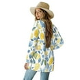 thumbnail image 3 of SCRAWLGOD Lemons Women Long Cardigans Lightweight Sweaters for Women Fall Outfits Long Sleeve Cardigan Sweaters for Women Travel Size M Comfy Sweater Jacket, 3 of 7