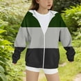 thumbnail image 3 of Fmbrln Girls and Boys Full Zip Up Fleece Hoodies Fall Winter Fashion Long Sleeve Color Block Sweatshirts Coat with Pockets, Sizes 4-14Y, 3 of 4