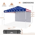 thumbnail image 4 of EAGLE PEAK 12 x 12 Easy Set Up Straight Leg Pop Up Outdoor Canopy with One Removable Wall,American Flag, 4 of 12