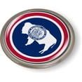 thumbnail image 3 of Wyoming State Flag 3D Domed CAR Emblem Badge Sticker Semi-Flexible Aluminum Round Bezel, 3 of 5