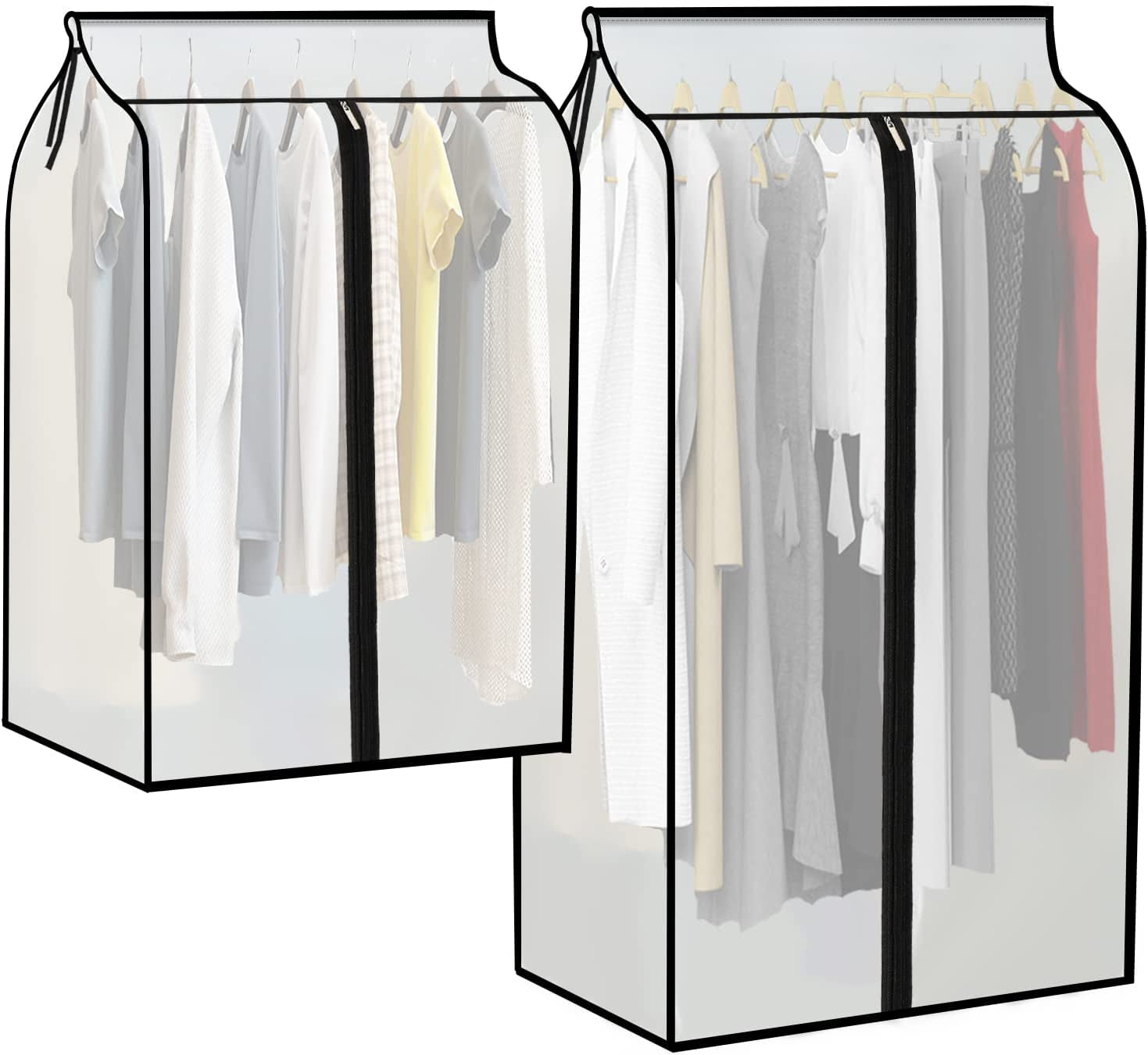 PWSAP 2Pack Clothes Rail Cover with Zip, 23.62 x 35.43inch, 23.62 x47