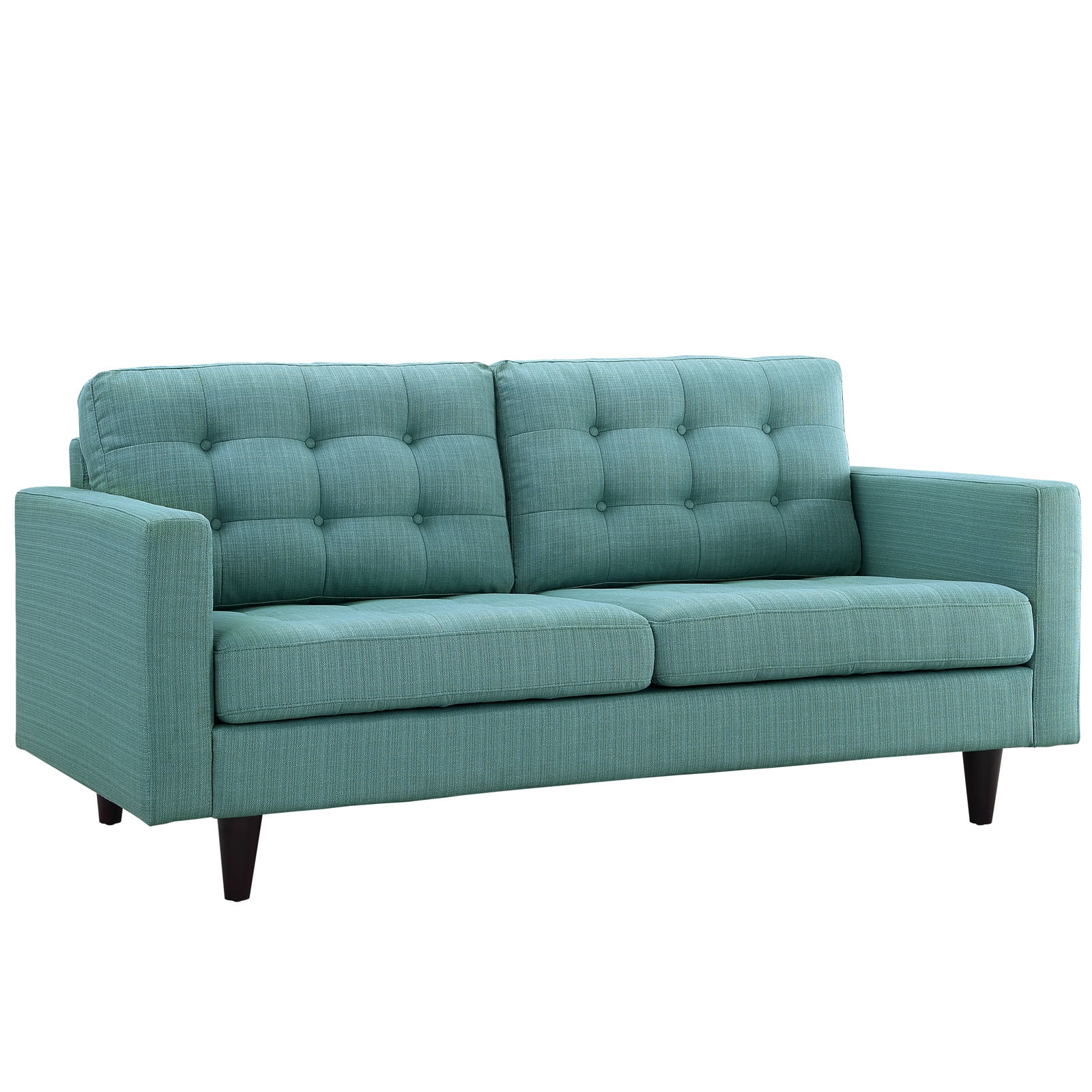 Modway Empress Modern Upholstered Fabric Loveseat in Laguna Blue